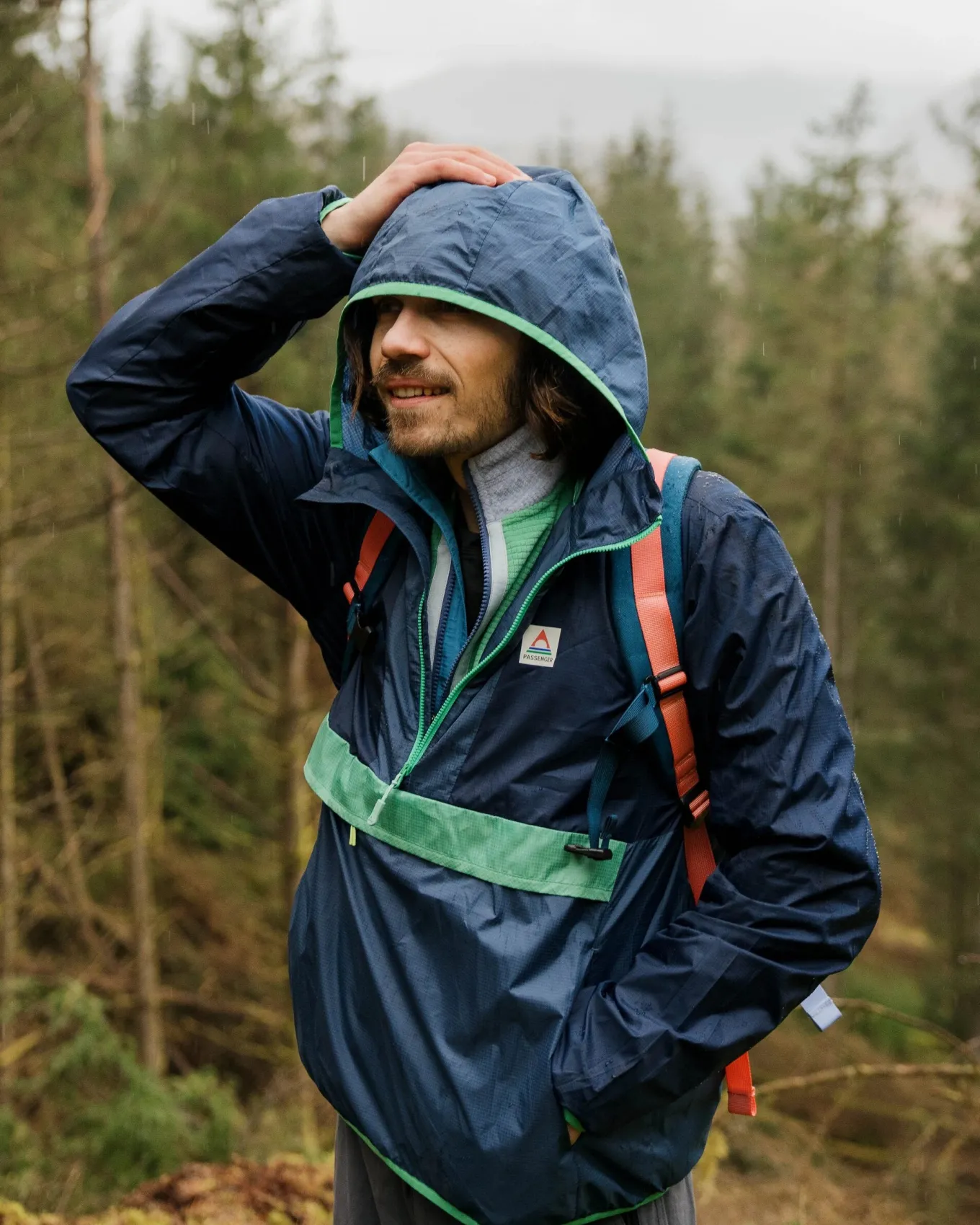 Gusto Recycelte Windjacke - Sattes Marineblau/Dunkles Denim