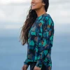 Hatha Recyceltes Aktiv-Top - Tiefes Marine-Tarnmuster