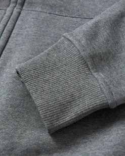 Heritage Full Zip Recycelter Baumwoll-Hoodie - Dunkelgrau meliert