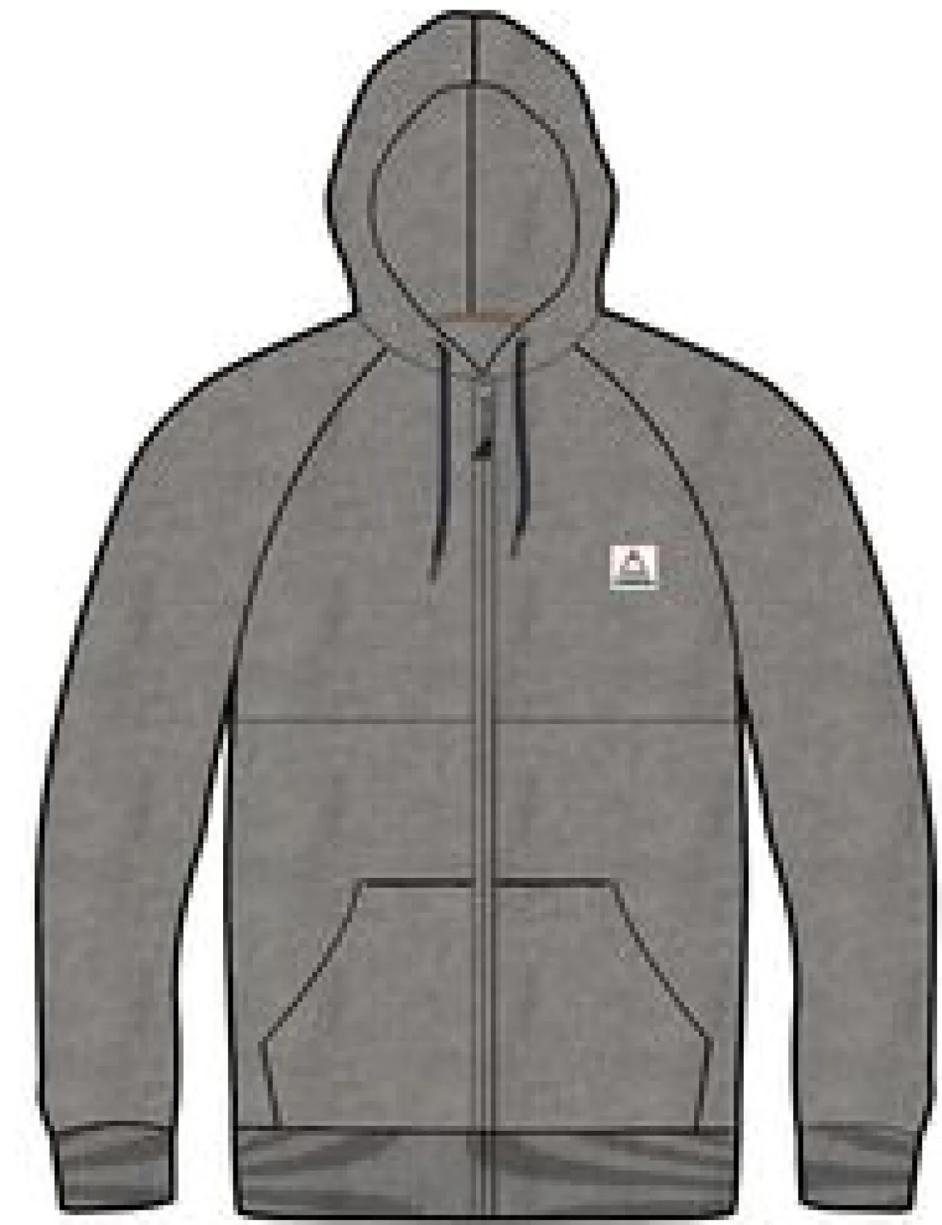 Heritage Full Zip Recycelter Baumwoll-Hoodie - Dunkelgrau meliert