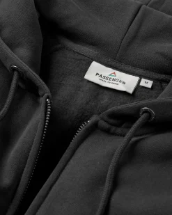 Heritage Full Zip Recycled Cotton Hoodie - Black