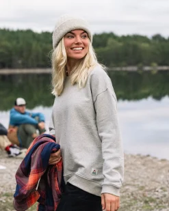 Heritage recycelte Baumwoll-Sweatshirt Oversized - Mittelgrau Meliert