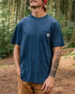 Heritage Recyceltes entspannte geschnittenes T-Shirt - Dunkler Denim