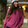 Hideout Übergroßer Bio-Strickpullover - Rhabarber