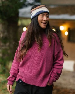 Hideout Übergroßer Bio-Strickpullover - Rhabarber