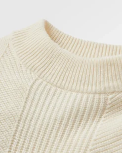Hideout Übergroßer Bio-Strickpullover - Cremefarben