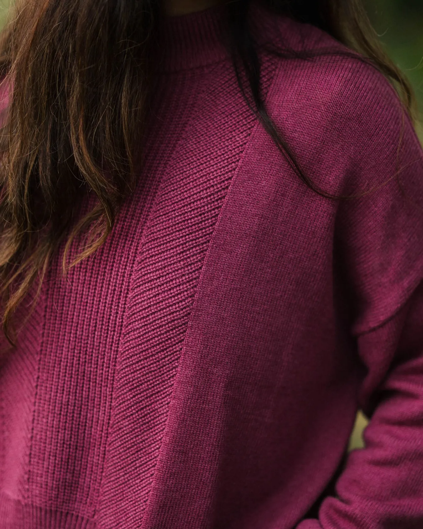 Hideout Übergroßer Bio-Strickpullover - Rhabarber