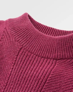 Hideout Übergroßer Bio-Strickpullover - Rhabarber