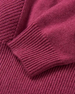Hideout Übergroßer Bio-Strickpullover - Rhabarber