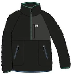 Home 2.0 1/2 Zip Recyceltes Sherpa-Fleece - Schwarz