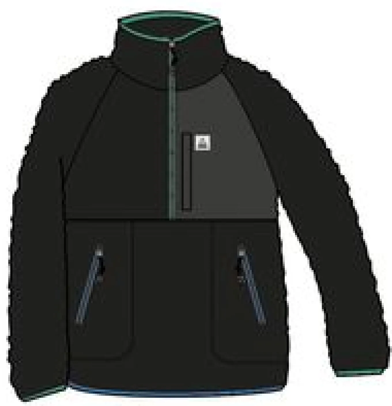 Home 2.0 1/2 Zip Recyceltes Sherpa-Fleece - Schwarz