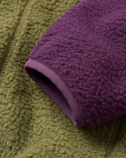 Home 1/2 Zip Recyceltes Sherpa-Fleece - Tiefes Pflaume/Khaki