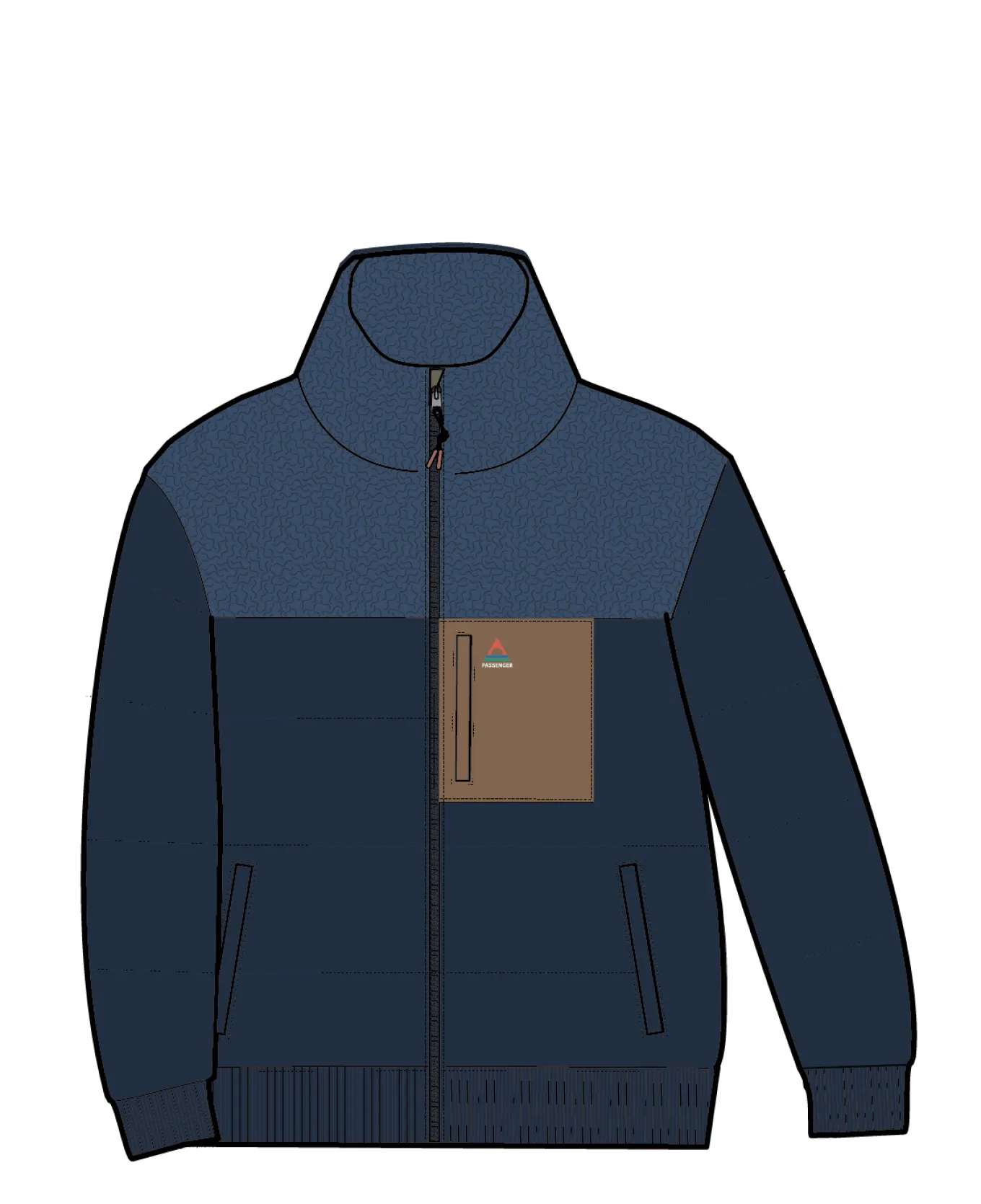 Journey Recycelte Isolierjacke - Sattes Marineblau/Dunkles Denim