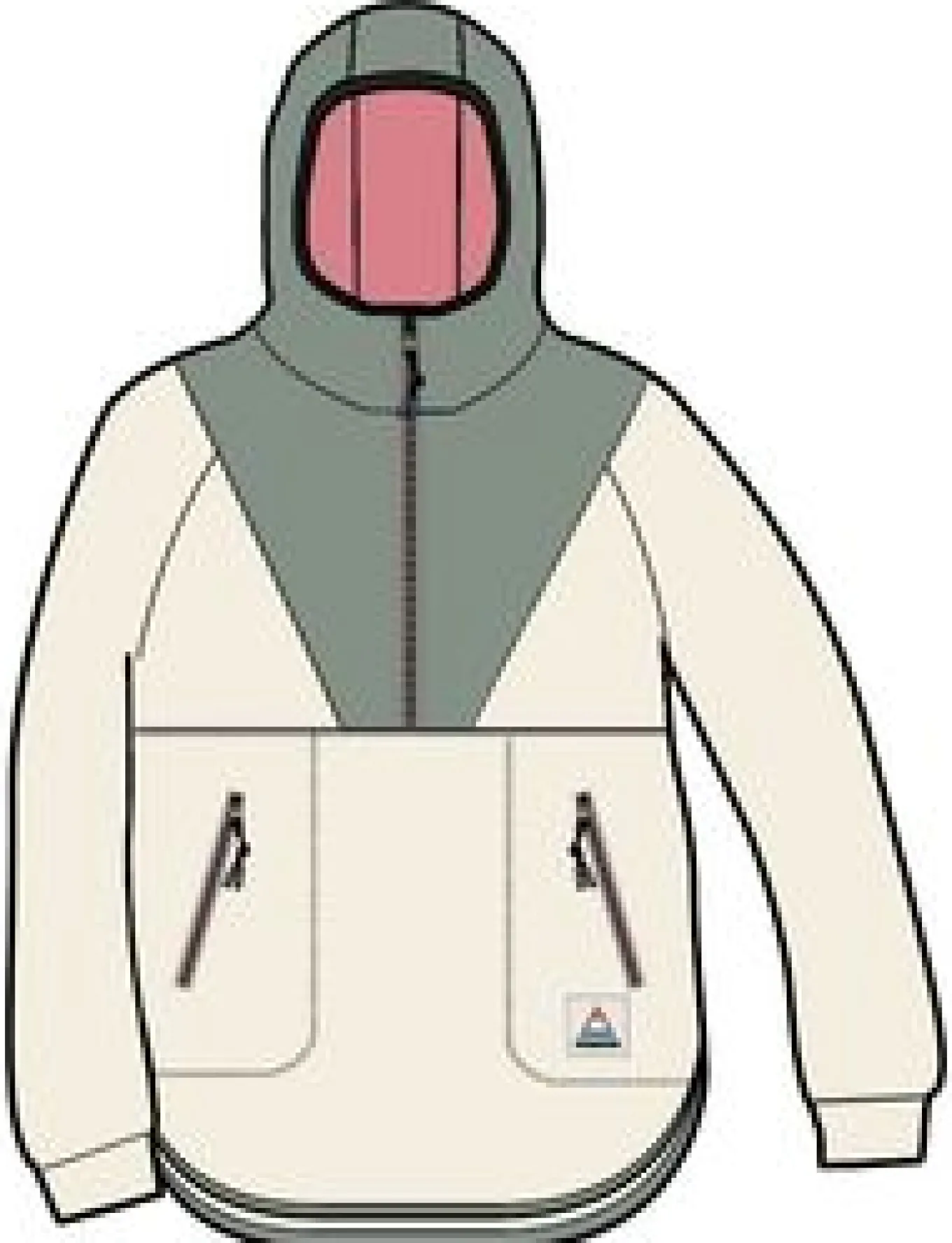 Juana Recyceltes Polar-Kapuzenfleece - Hafermehl