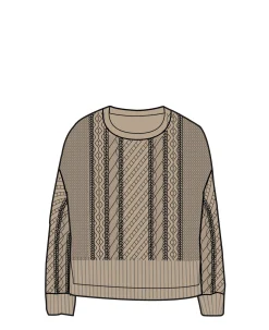 Juniper Recycelter Gestrickter Pullover - Biskuit