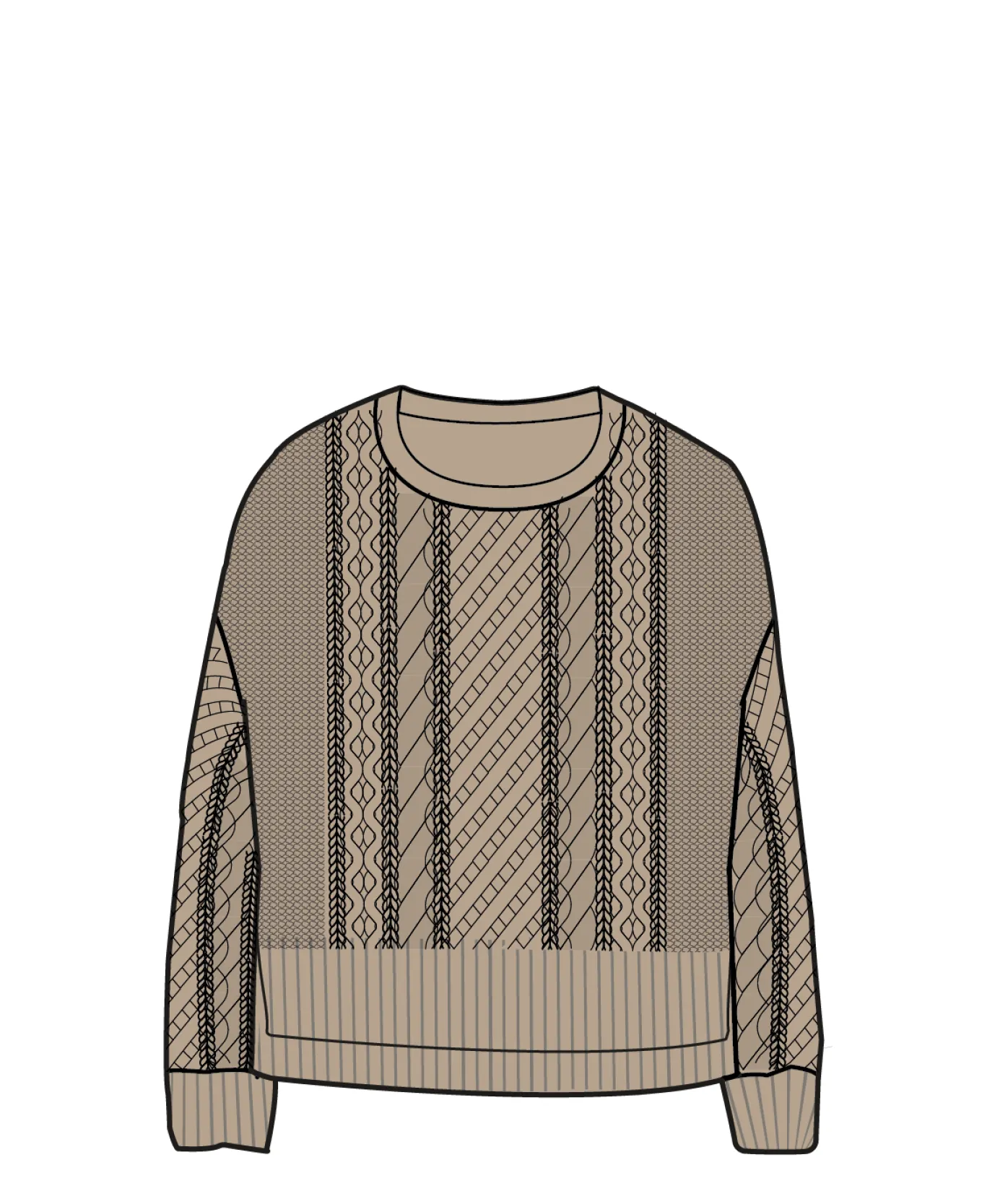 Juniper Recycelter Gestrickter Pullover - Biskuit