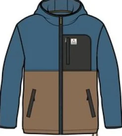 Loch Recyceltes Polarfleece mit Kapuze - Toffee/Blaustahl