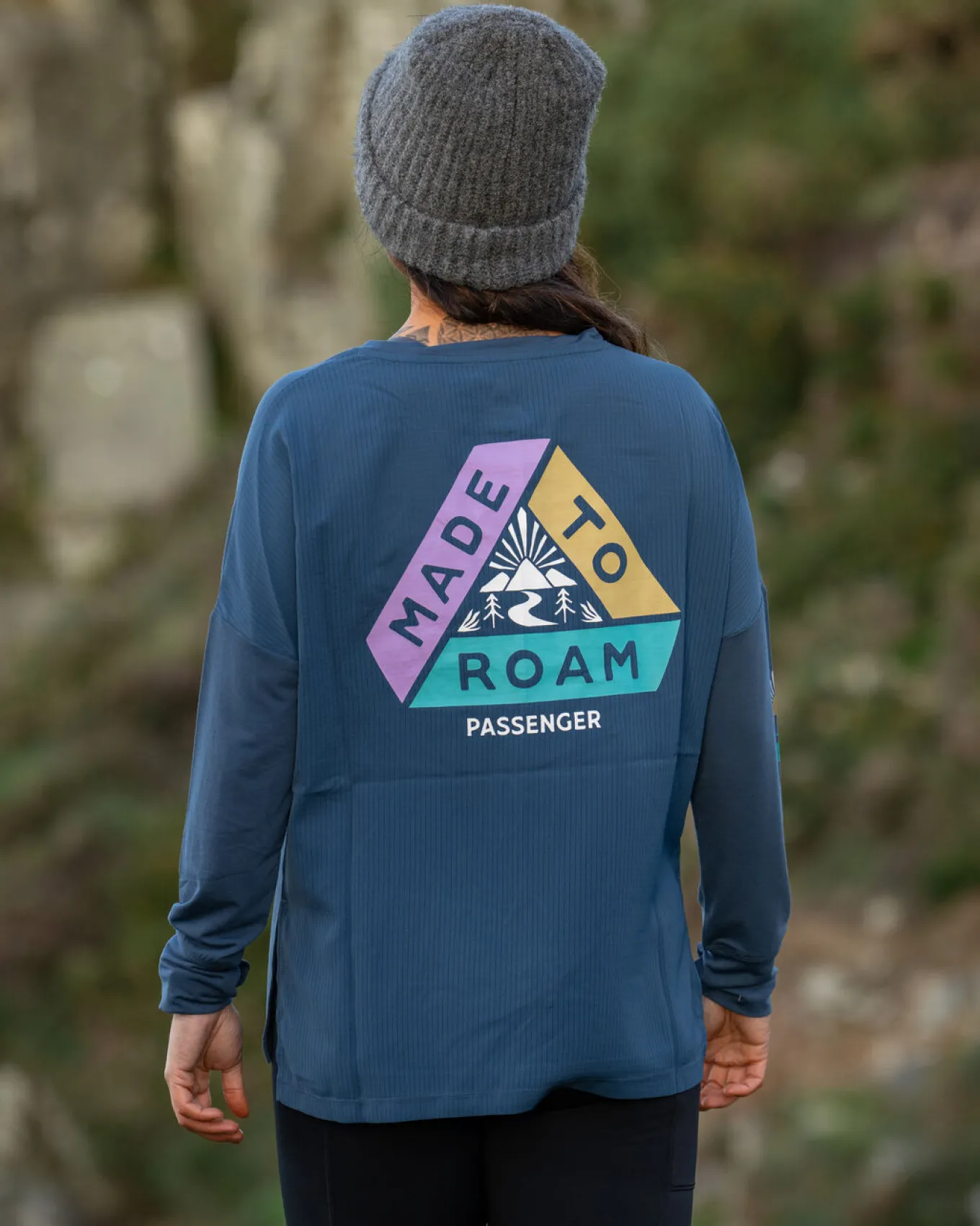 Lotus Recyceltes Aktives Langarm-Top - Dunkler Denim