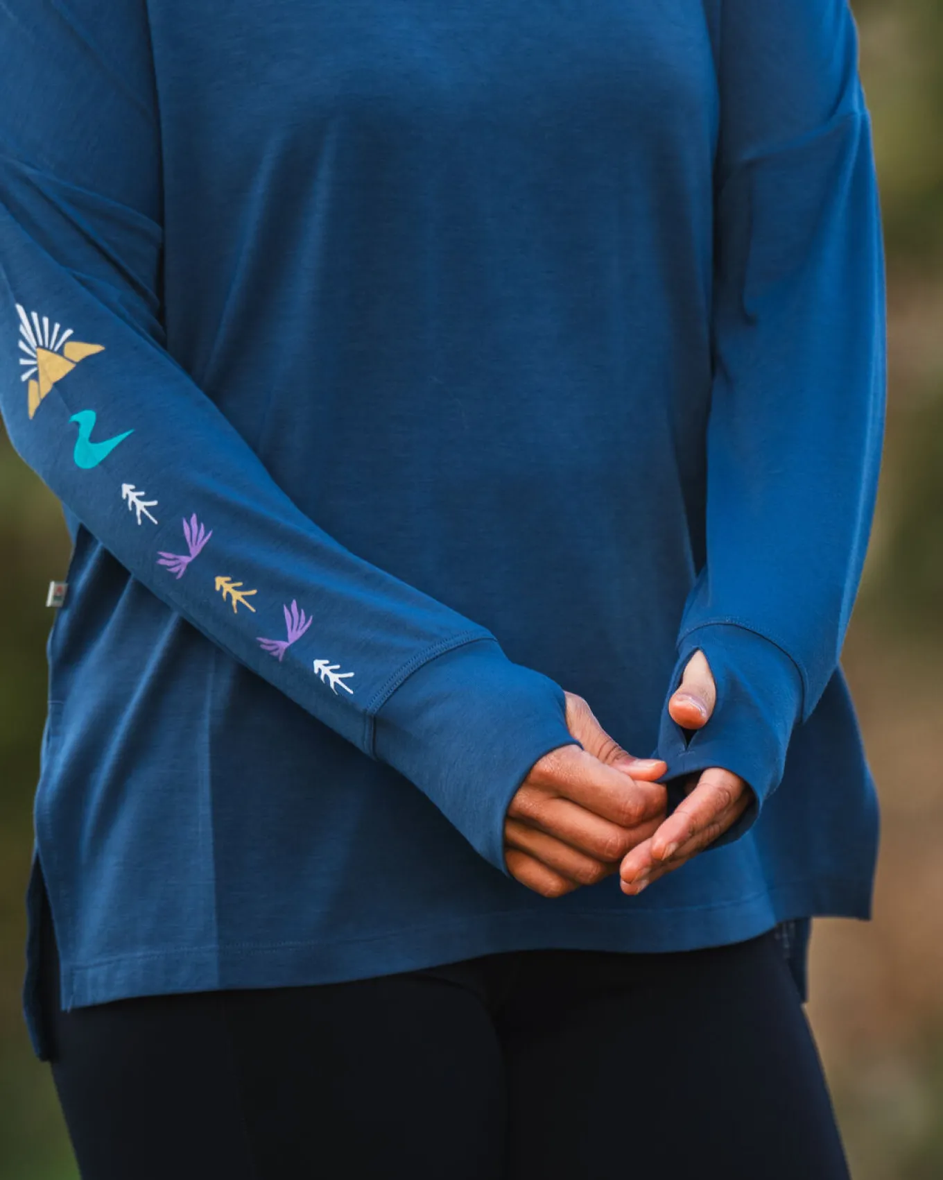Lotus Recyceltes Aktives Langarm-Top - Dunkler Denim