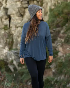 Lotus Recyceltes Aktives Langarm-Top - Dunkler Denim