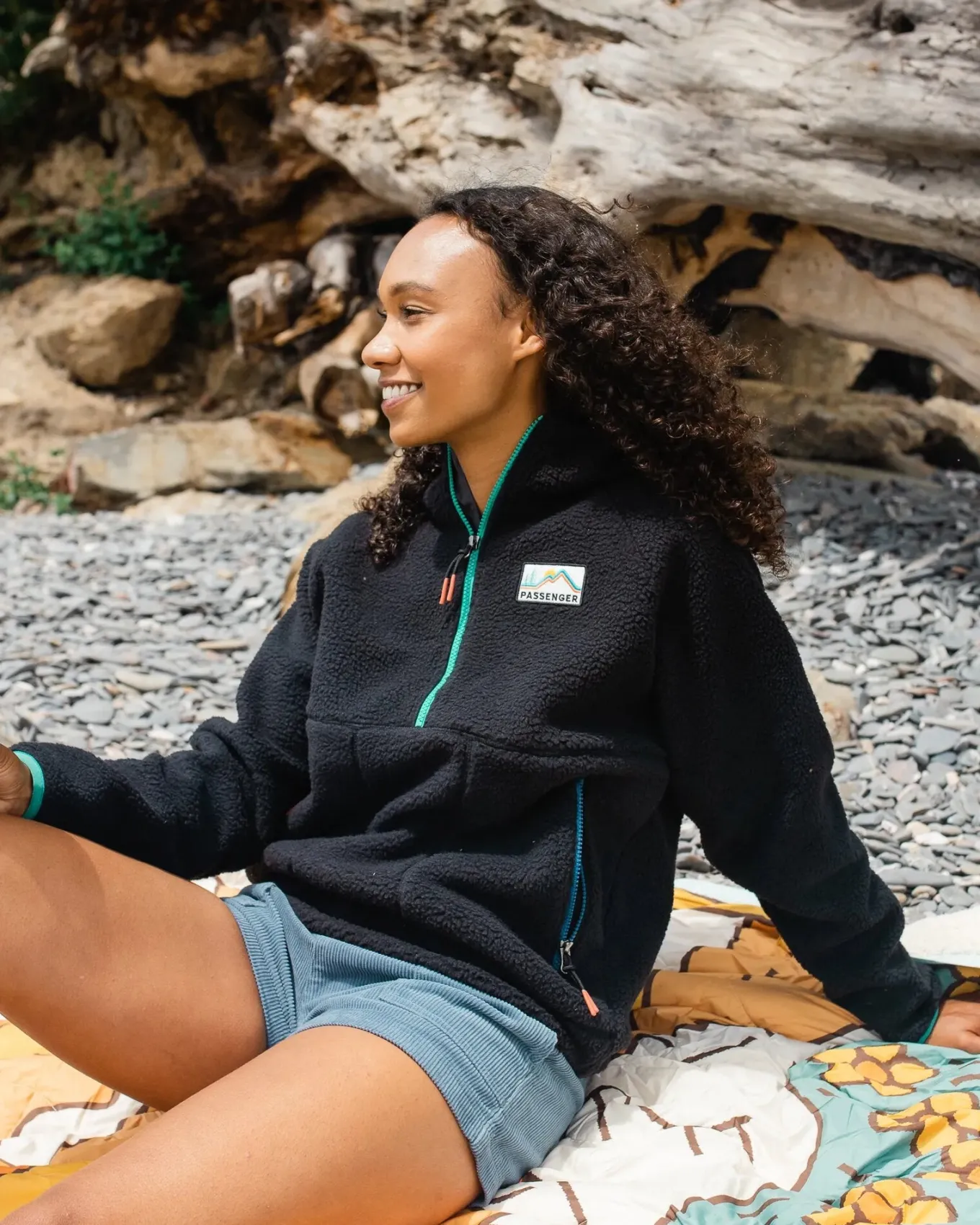 Maine 2.0 1/2 Zip Recyceltes Sherpa-Fleece - Schwarz