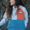 Maine 2.0 Colour Block 1/2 Zip Recyceltes Sherpa-Fleece - Blauer Stahl