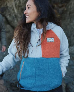 Maine 2.0 Colour Block 1/2 Zip Recyceltes Sherpa-Fleece - Blauer Stahl