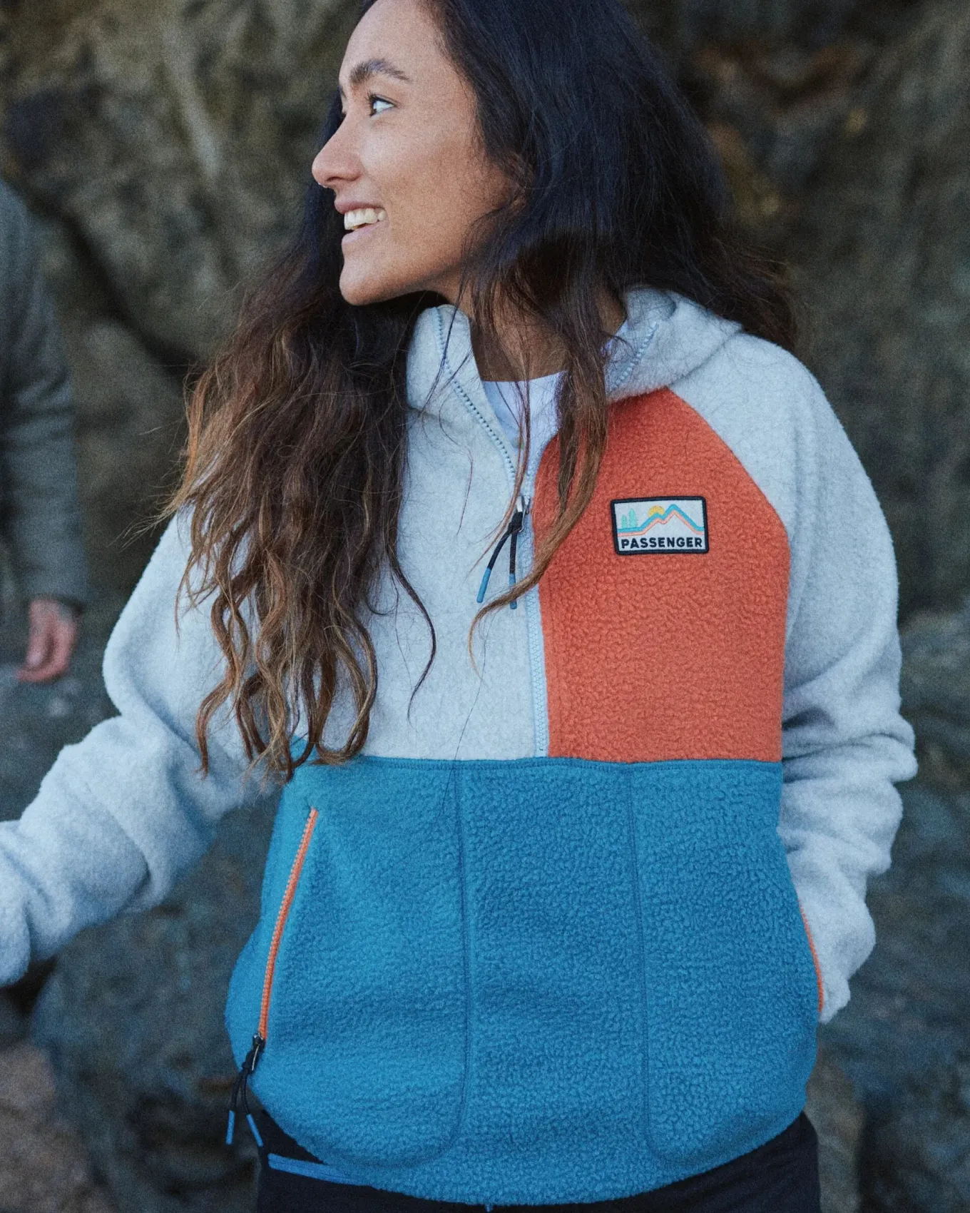 Maine 2.0 Colour Block 1/2 Zip Recyceltes Sherpa-Fleece - Blauer Stahl