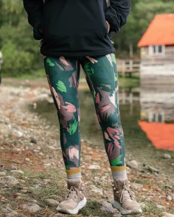 Mantra Recycelte Aktiv Leggings - Abstrakte Bergtanne