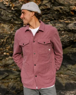 Maple Recyceltes Polar-Fleece-Hemd - Wein Marl