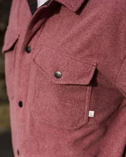 Maple Recyceltes Polar-Fleece-Hemd - Wein Marl