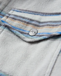 Maple Recyceltes Polar-Fleece-Hemd - Stahlgrau gestreift