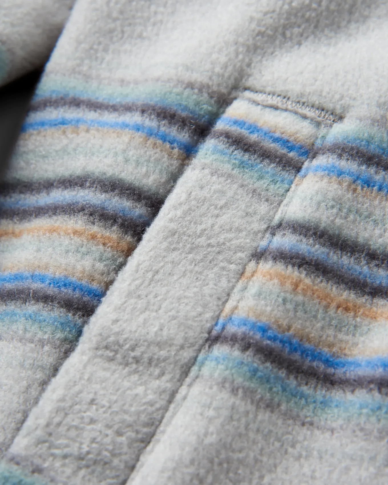 Maple Recyceltes Polar-Fleece-Hemd - Stahlgrau gestreift