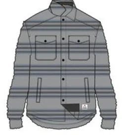 Maple Recyceltes Polar-Fleece-Hemd - Stahlgrau gestreift