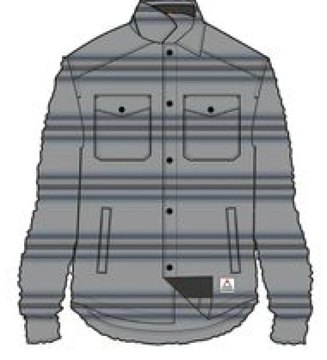 Maple Recyceltes Polar-Fleece-Hemd - Stahlgrau gestreift