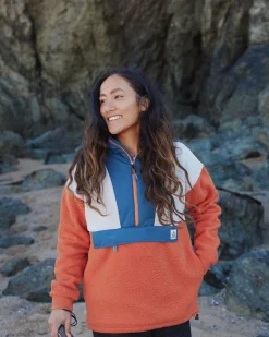 Maren 1/2 Zip Recyceltes Sherpa-Fleece - Gebranntes Orange