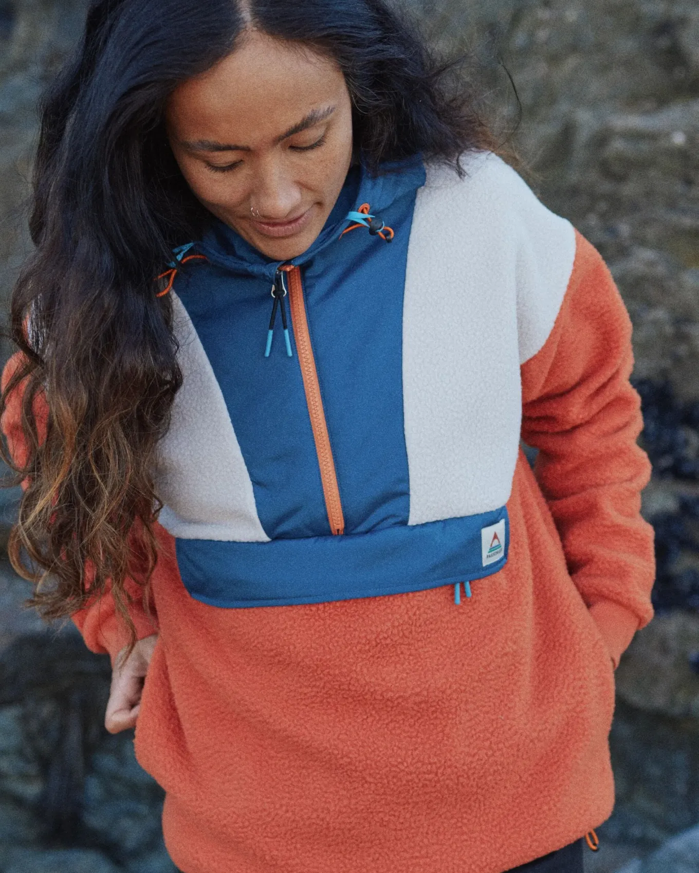 Maren 1/2 Zip Recyceltes Sherpa-Fleece - Gebranntes Orange