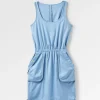 Mesmorise Organisches Baumwoll-Kleid - Verblasstes Denim