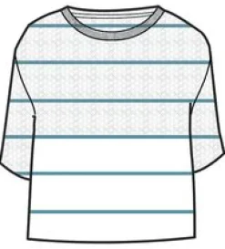 Migrate Organischer Gestrickter Pullover - Blauer Poolstreifen