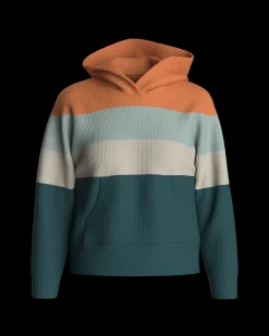 Moments Übergroßer Bio-Strickpullover mit Kapuze - Mehrfarbig gestreift