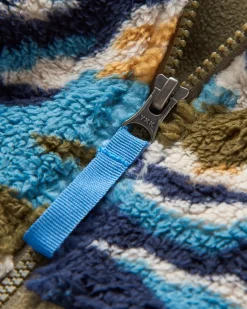 Nestling Recyceltes Polar-gefütterte Sherpa-Fleece - Bergszenen-Khaki