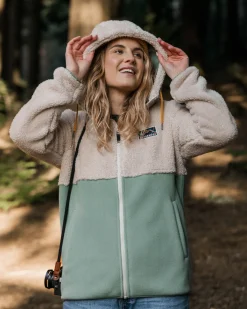 Nestling Sherpa Kapuzen-Fleece - Vintage-Weiß