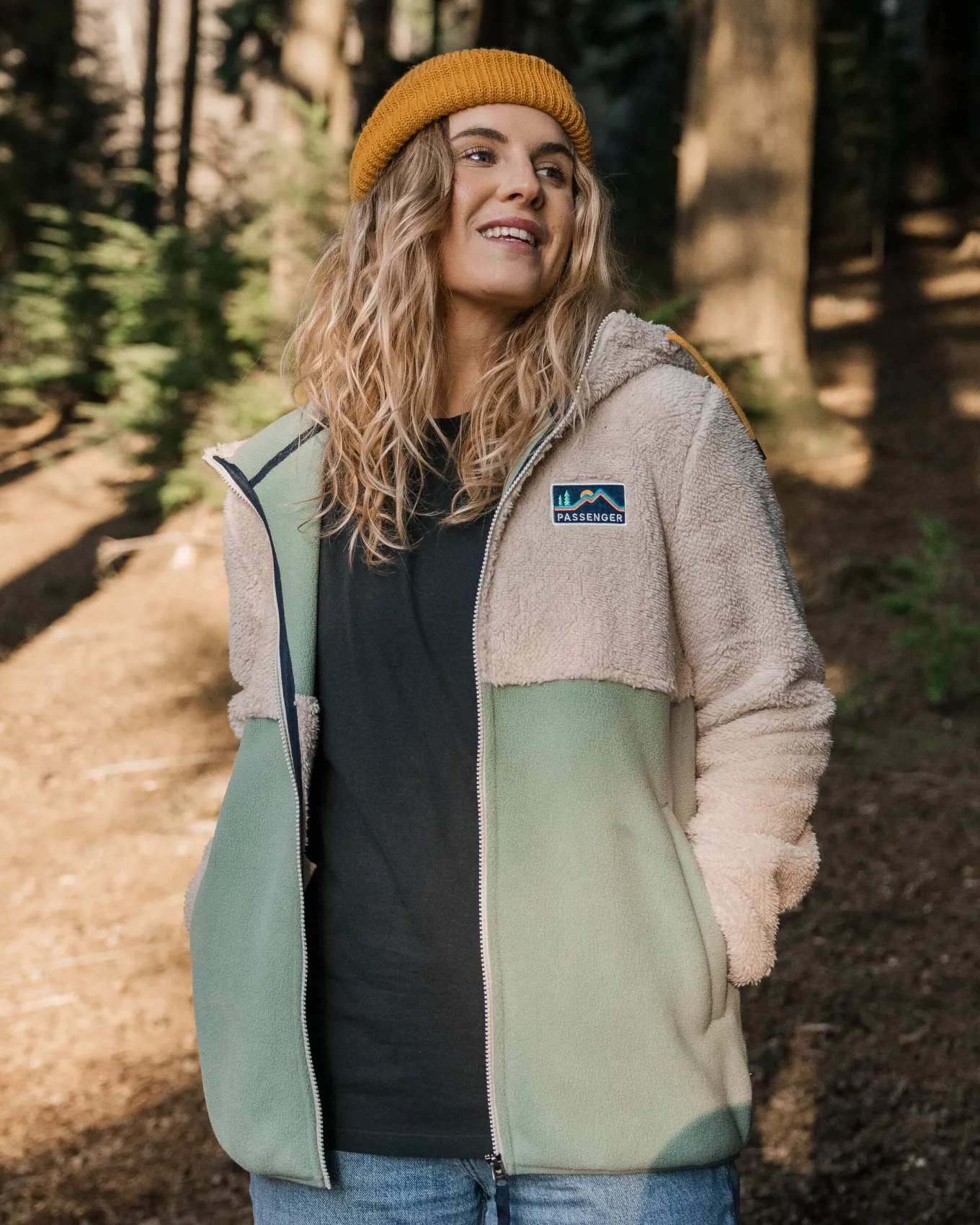 Nestling Sherpa Kapuzen-Fleece - Vintage-Weiß