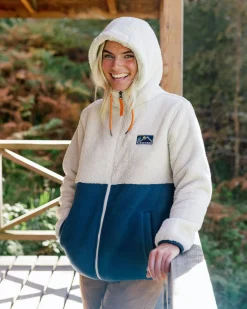 Nestling Sherpa Kapuzen-Fleece - Gezeitenblau