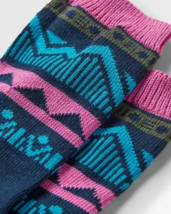Nettle Organische Gemusterte Socken - Tiefes Marineblau