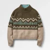 Nettle Recycelter Gestrickter Pullover - Khaki