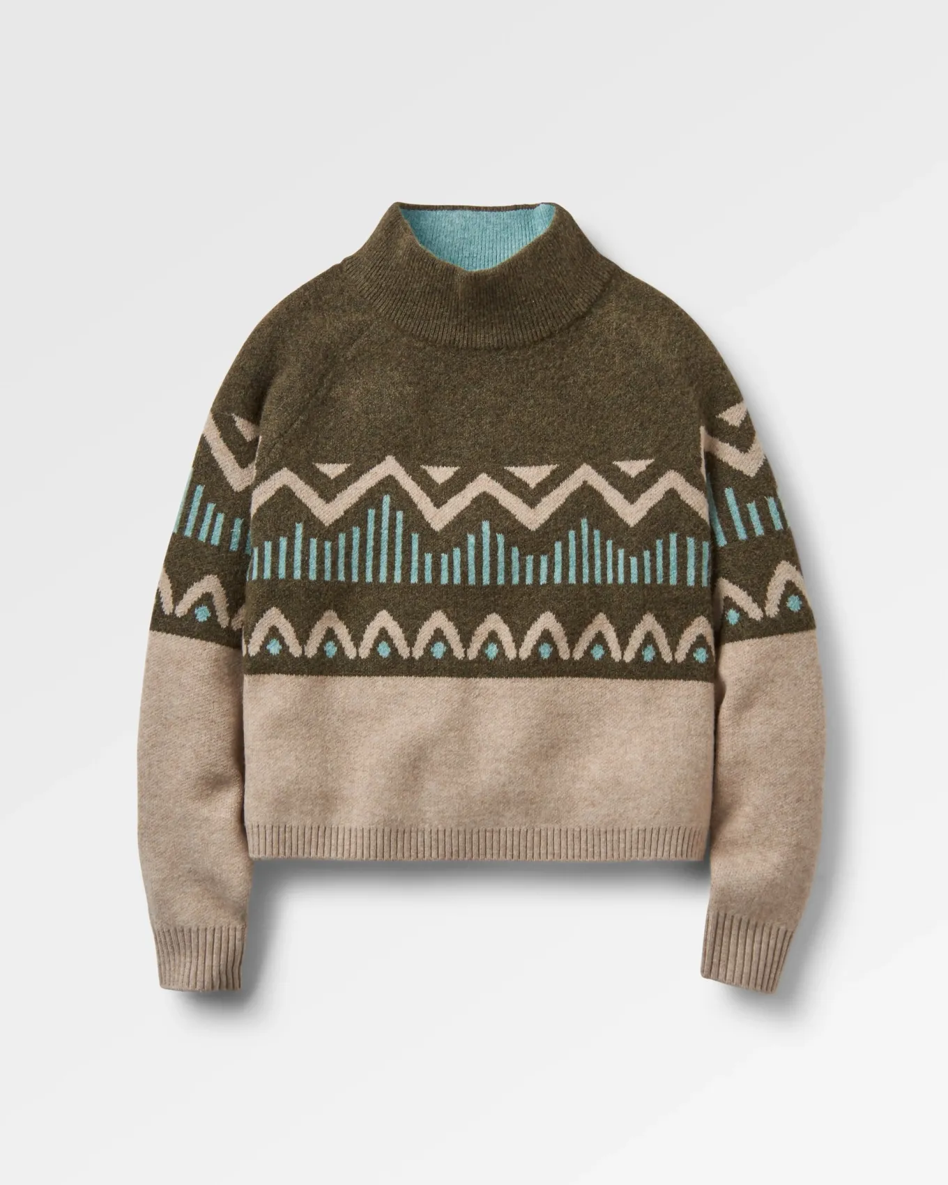 Nettle Recycelter Gestrickter Pullover - Khaki
