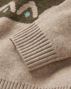 Nettle Recycelter Gestrickter Pullover - Khaki