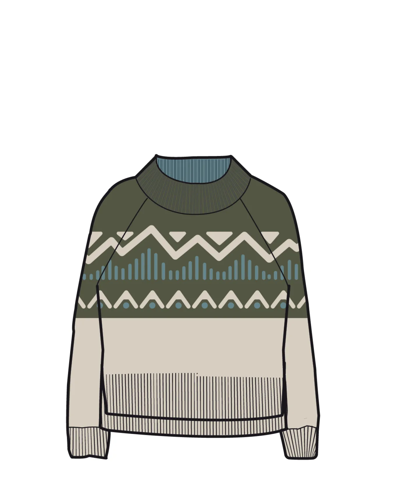 Nettle Recycelter Gestrickter Pullover - Khaki