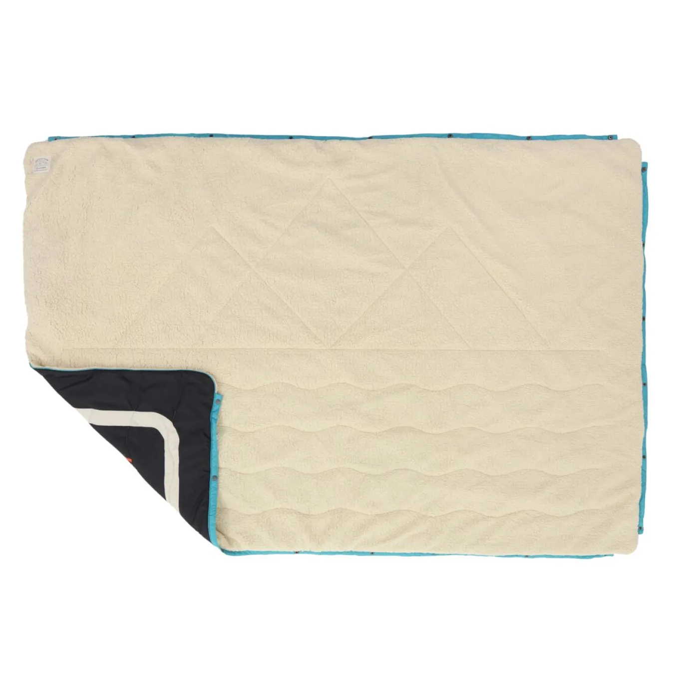 Nomadic Recycelte Sherpa Decke - Schwarz 'Nowhere Bound' Druck